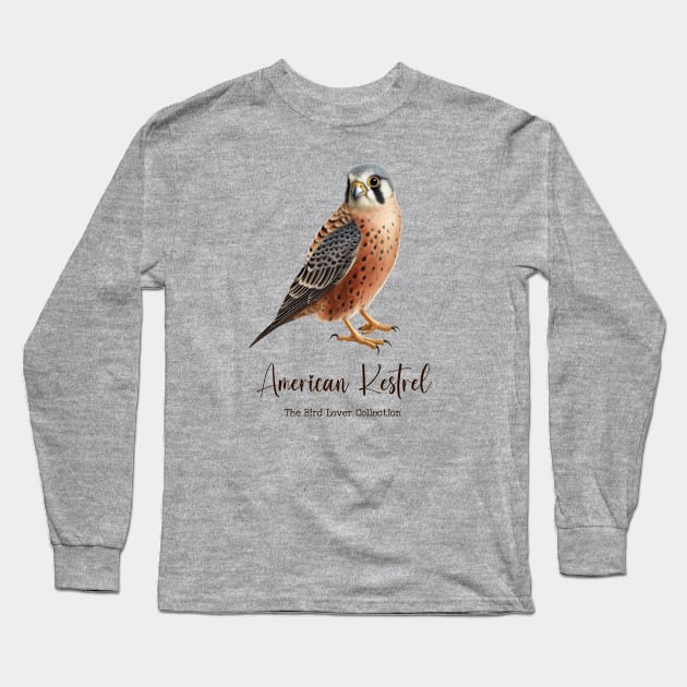 American Kestrel - The Bird Lover Collection Long Sleeve T-Shirt by goodoldvintage